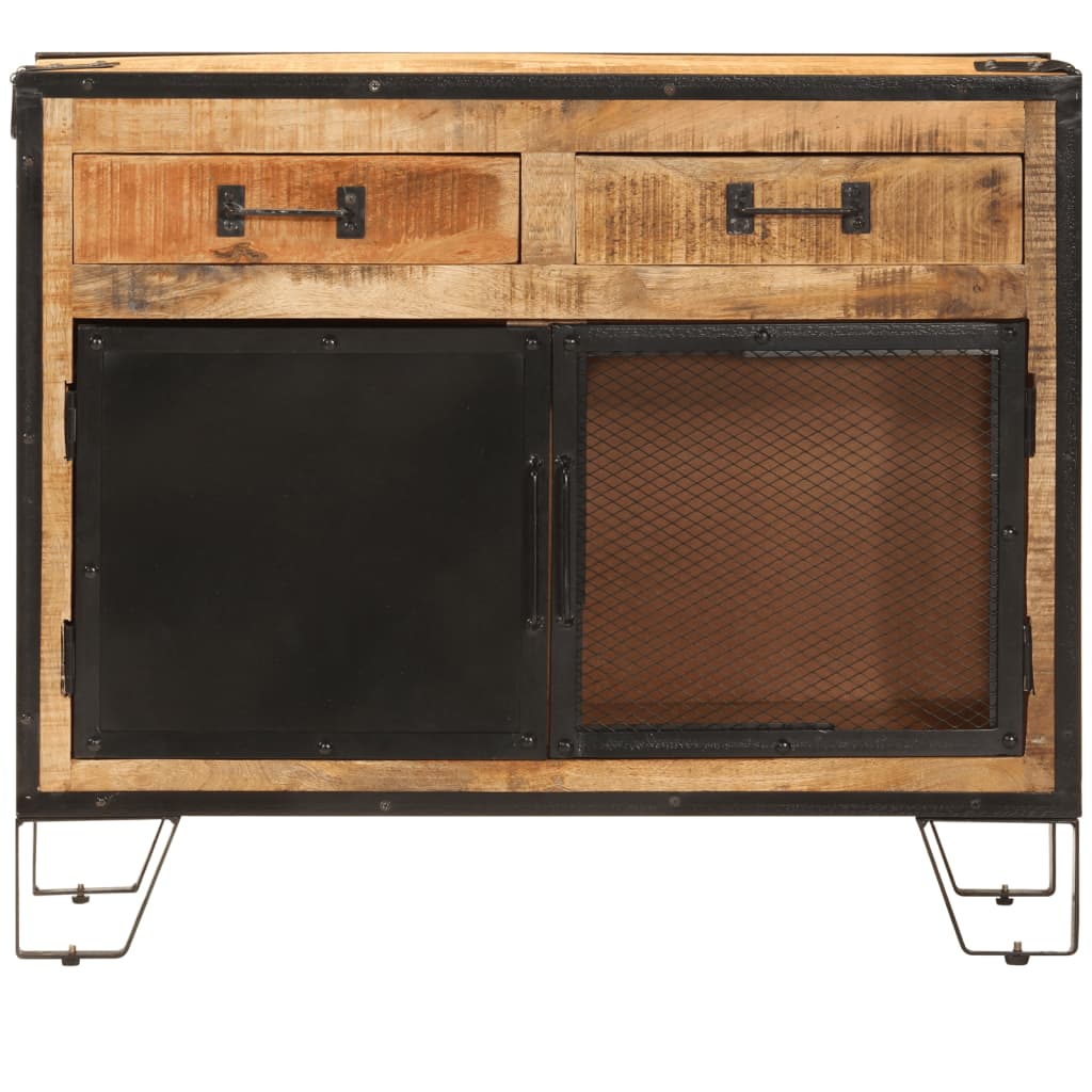 skænk 80x31x66 cm massivt ru mangotræ og metal