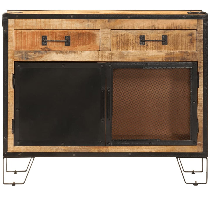 skænk 80x31x66 cm massivt ru mangotræ og metal