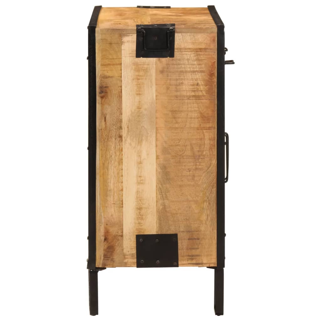 skænk 80x31x66 cm massivt ru mangotræ og metal