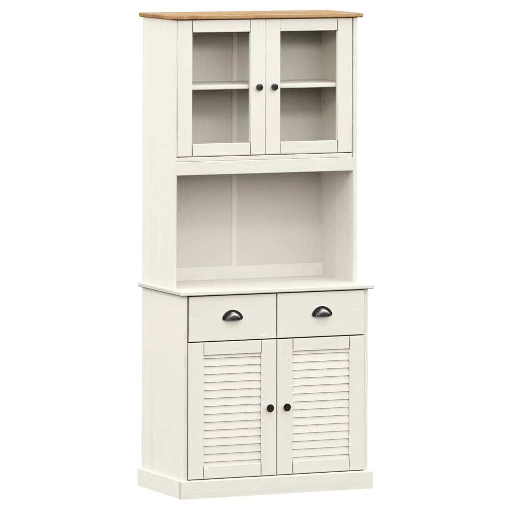 skænk VIGO 78x40x175 cm massivt fyrretræ hvid