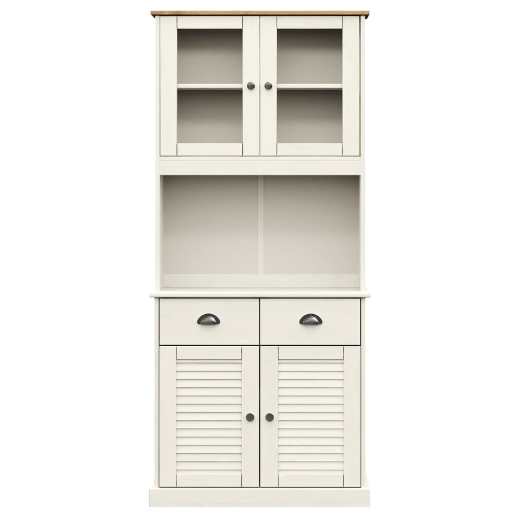 skænk VIGO 78x40x175 cm massivt fyrretræ hvid