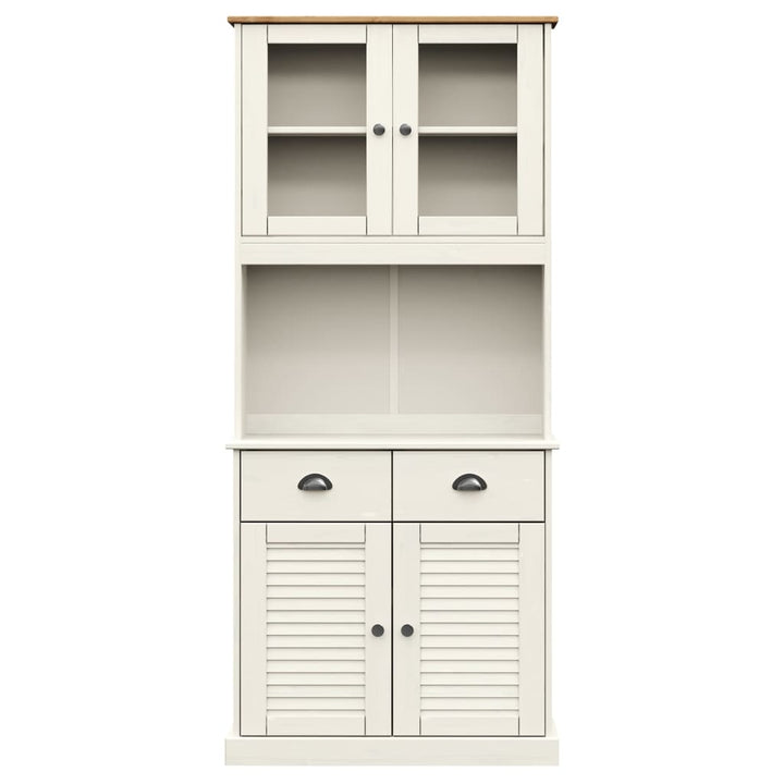 skænk VIGO 78x40x175 cm massivt fyrretræ hvid