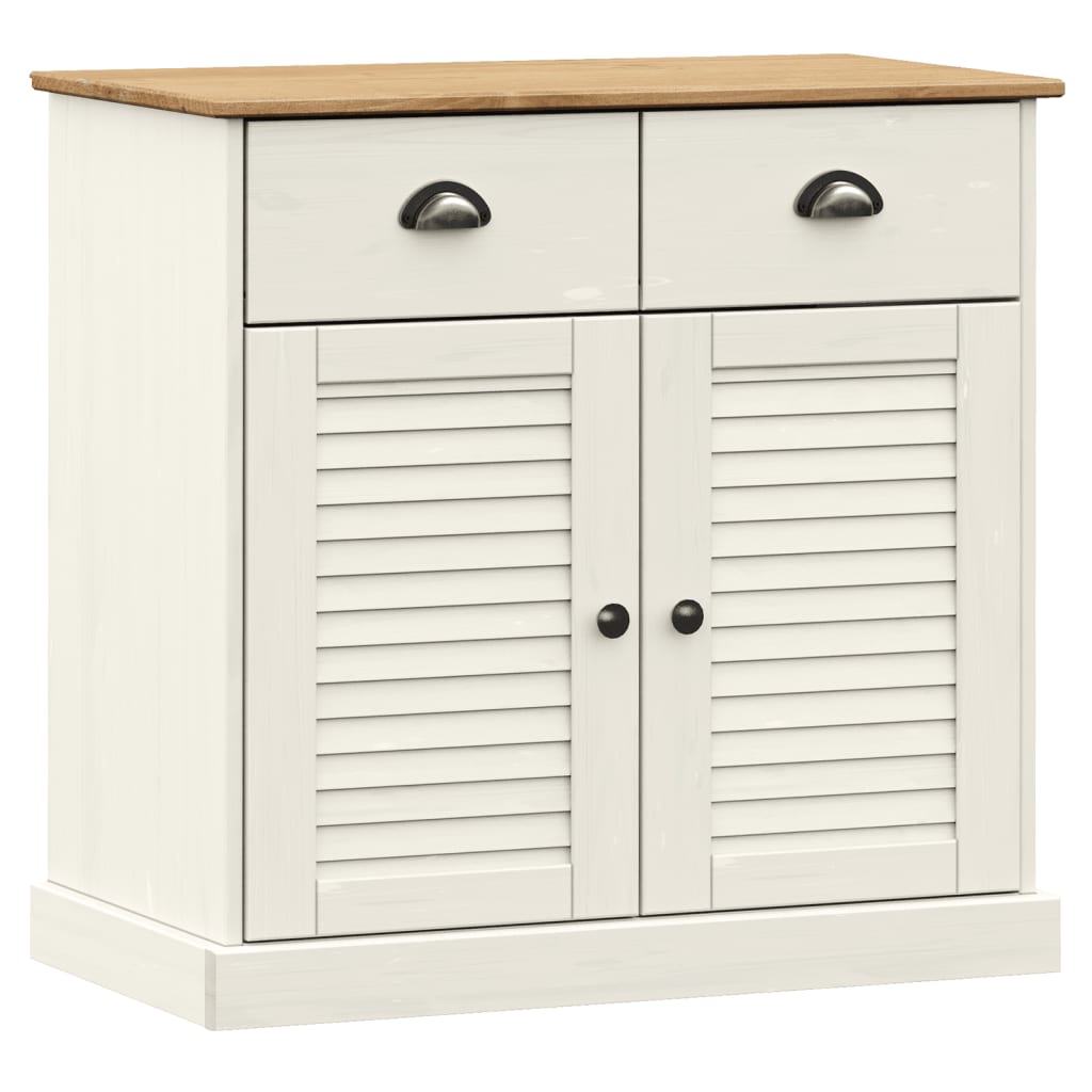 skænk VIGO 78x40x175 cm massivt fyrretræ hvid