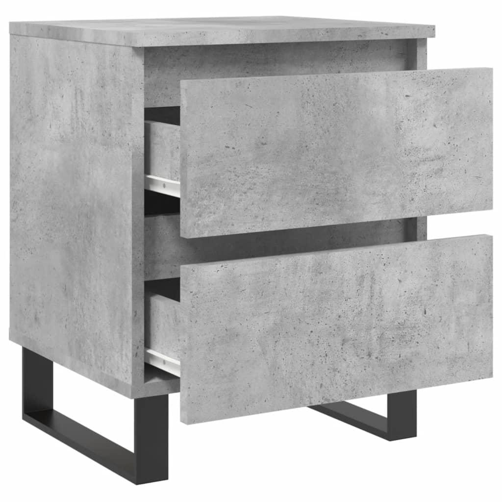 sengeborde 2 stk. 40x35x50 cm konstrueret træ betongrå