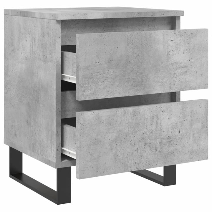 sengeborde 2 stk. 40x35x50 cm konstrueret træ betongrå