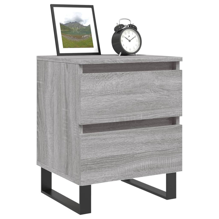 sengeborde 2 stk. 40x35x50 cm konstrueret træ grå sonoma-eg