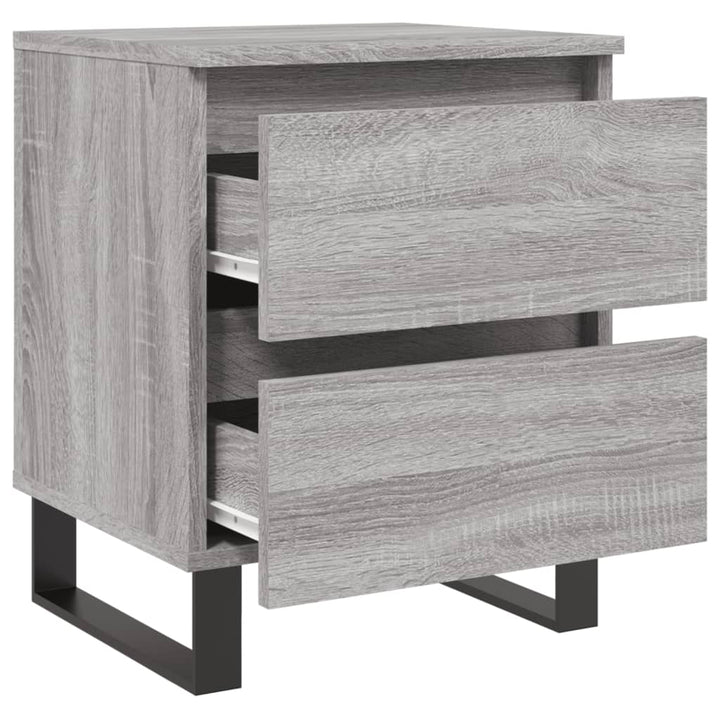 sengeborde 2 stk. 40x35x50 cm konstrueret træ grå sonoma-eg