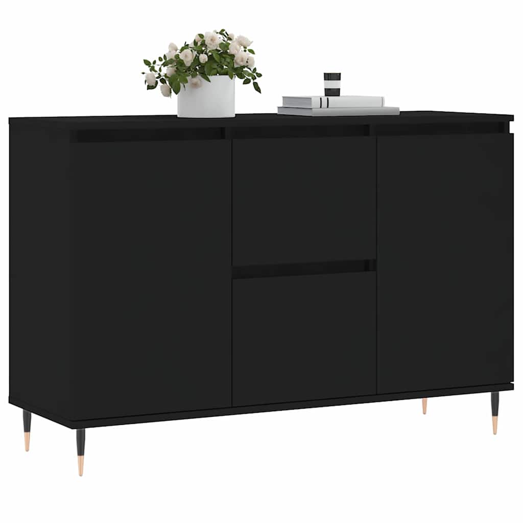skænk 101,5x35x70 cm konstrueret træ sort