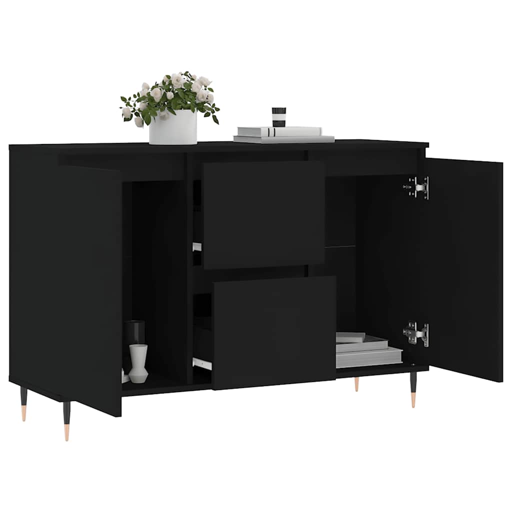 skænk 101,5x35x70 cm konstrueret træ sort
