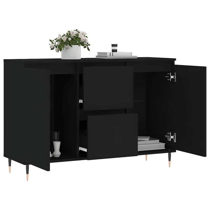 skænk 101,5x35x70 cm konstrueret træ sort