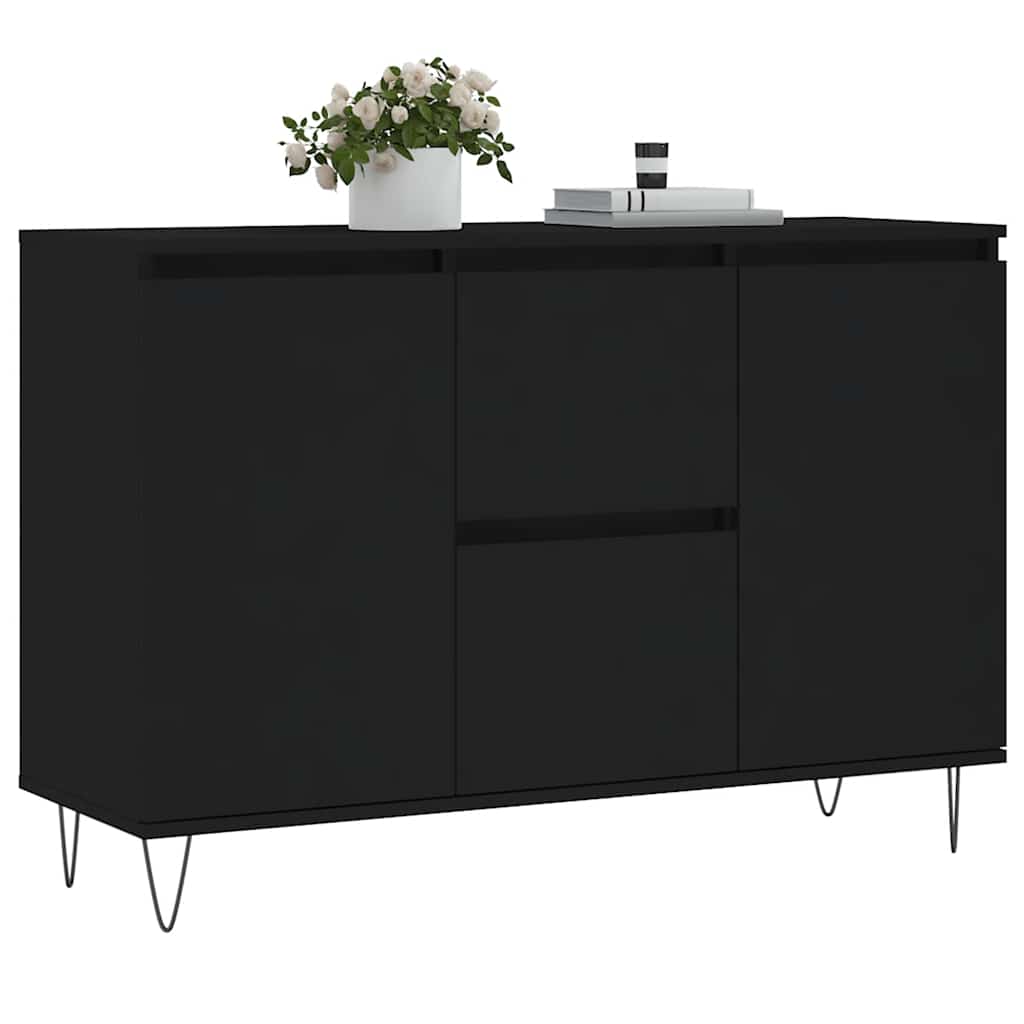 skænk 101,5x35x70 cm konstrueret træ sort