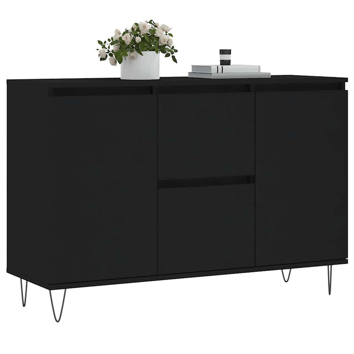 skænk 101,5x35x70 cm konstrueret træ sort