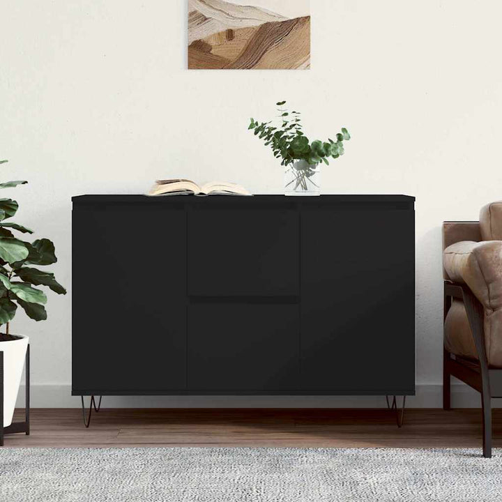 skænk 101,5x35x70 cm konstrueret træ sort