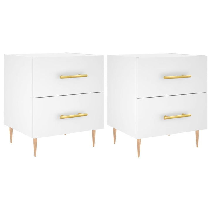sengeborde 2 stk. 40x35x47,5 cm konstrueret træ hvid
