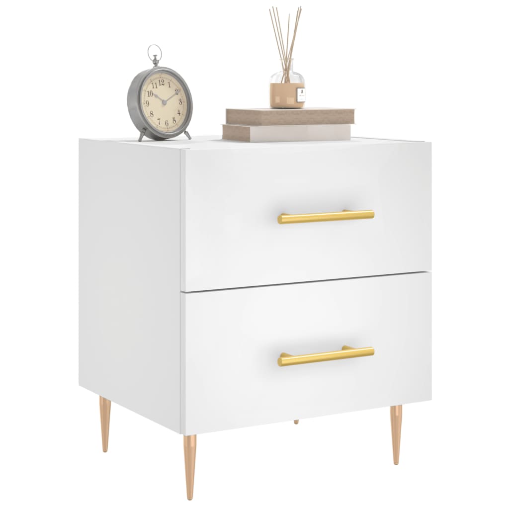sengeborde 2 stk. 40x35x47,5 cm konstrueret træ hvid