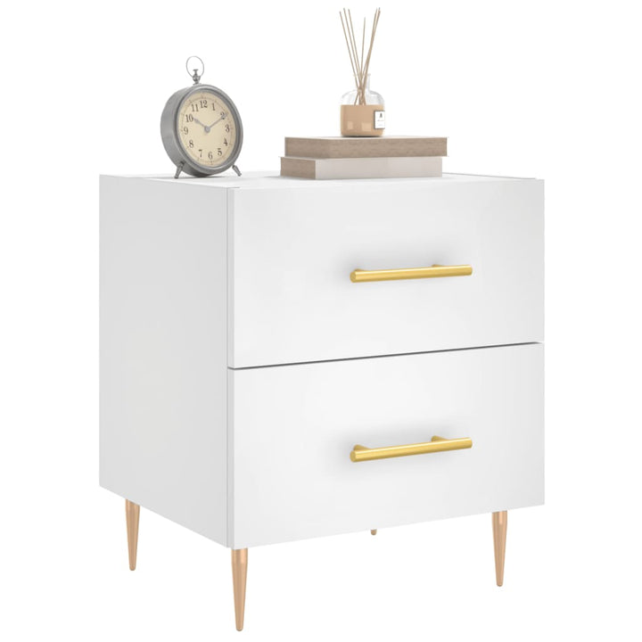 sengeborde 2 stk. 40x35x47,5 cm konstrueret træ hvid
