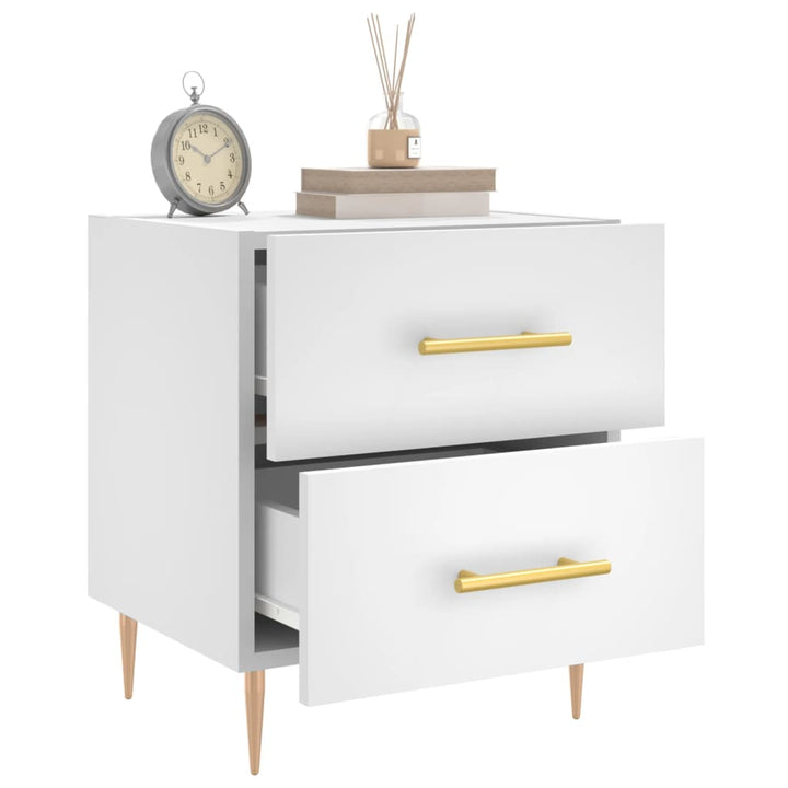 sengeborde 2 stk. 40x35x47,5 cm konstrueret træ hvid
