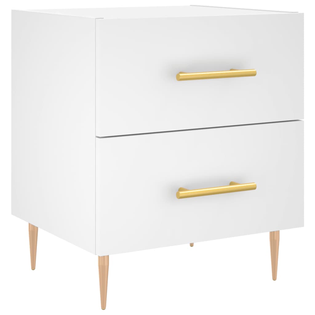 sengeborde 2 stk. 40x35x47,5 cm konstrueret træ hvid