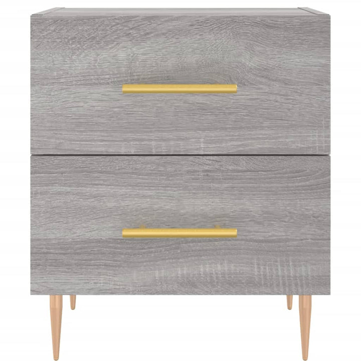 sengeborde 2 stk. 40x35x47,5 cm konstrueret træ grå sonoma-eg