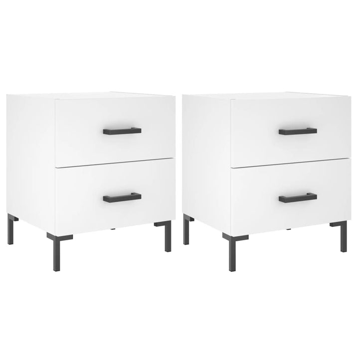 sengeborde 2 stk. 40x35x47,5 cm konstrueret træ hvid