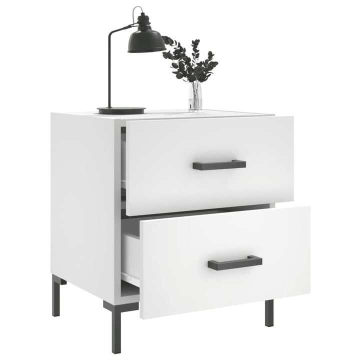 sengeborde 2 stk. 40x35x47,5 cm konstrueret træ hvid