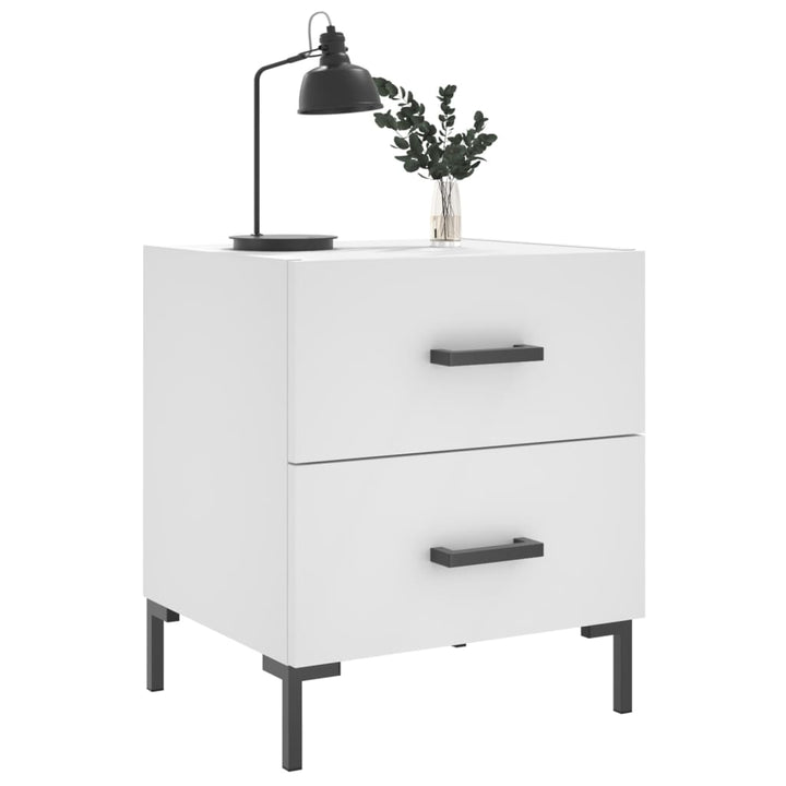 sengeborde 2 stk. 40x35x47,5 cm konstrueret træ hvid