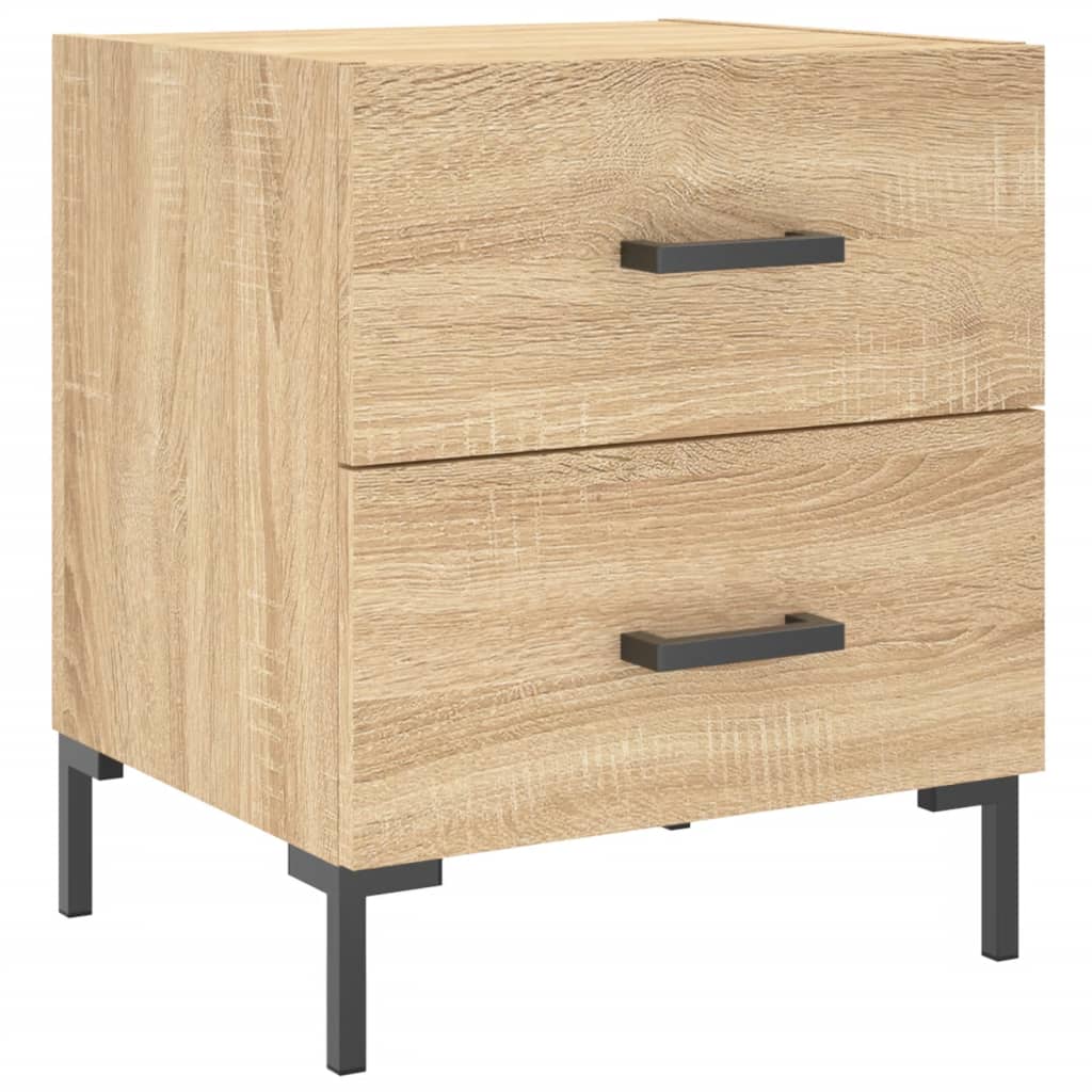 sengeborde 2 stk. 40x35x47,5 cm konstrueret træ sonoma-eg