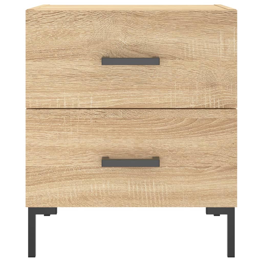 sengeborde 2 stk. 40x35x47,5 cm konstrueret træ sonoma-eg