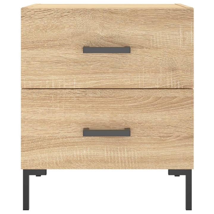 sengeborde 2 stk. 40x35x47,5 cm konstrueret træ sonoma-eg