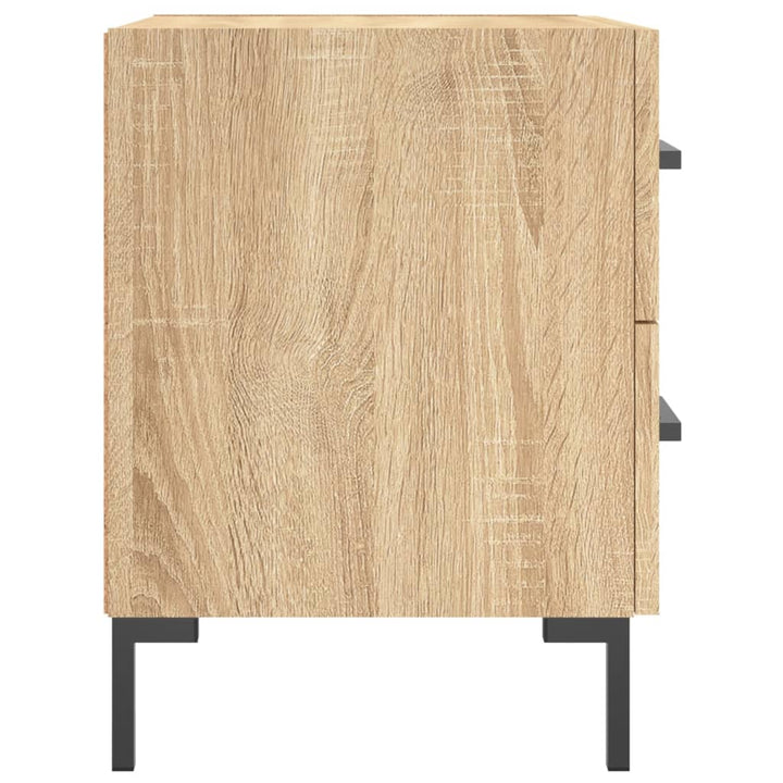 sengeborde 2 stk. 40x35x47,5 cm konstrueret træ sonoma-eg