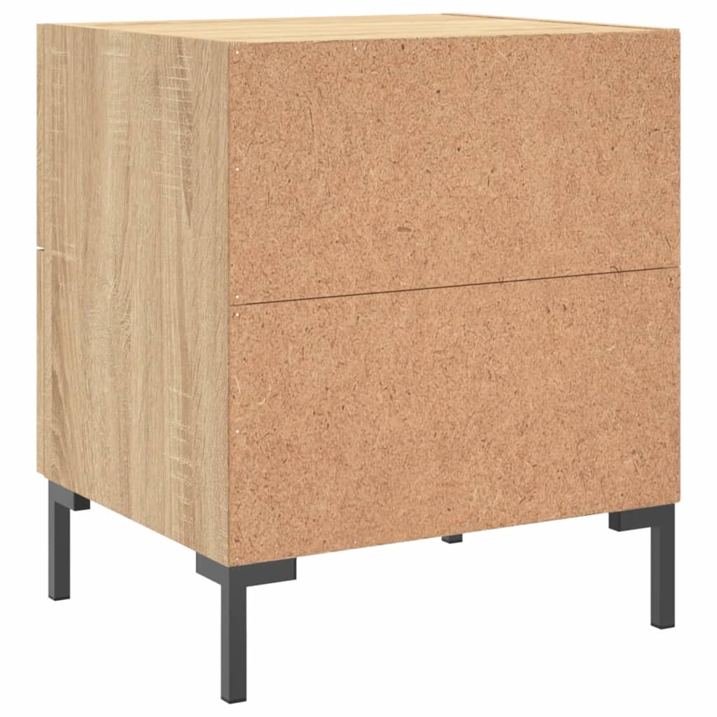 sengeborde 2 stk. 40x35x47,5 cm konstrueret træ sonoma-eg