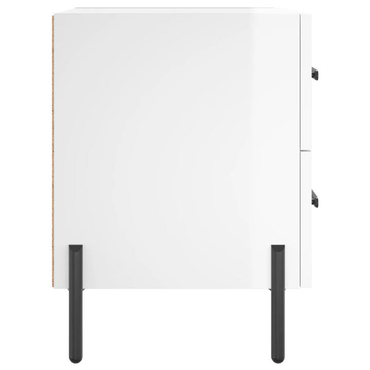sengeborde 2 stk. 40x35x47,5 cm konstrueret træ hvid højglans