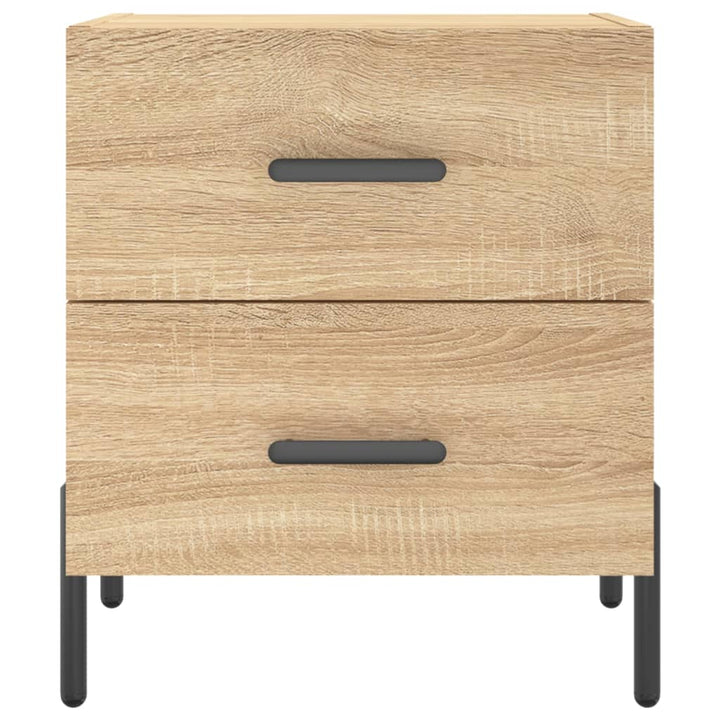 sengeborde 2 stk. 40x35x47,5 cm konstrueret træ sonoma-eg