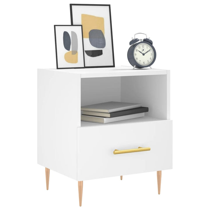 sengeborde 2 stk. 40x35x47,5 cm konstrueret træ hvid