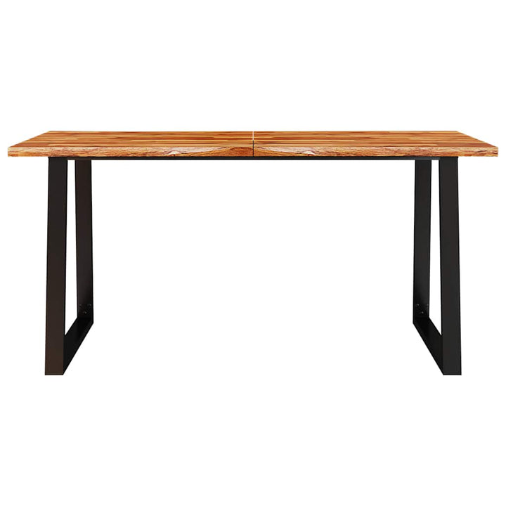 spisebord med naturlig kant 160x80x75 cm massivt akacietræ