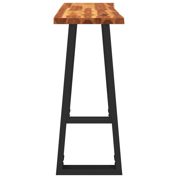 konsolbord med naturlig kant 110x35x80 cm massivt akacietræ