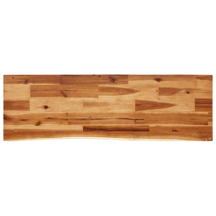 konsolbord med naturlig kant 110x35x80 cm massivt akacietræ