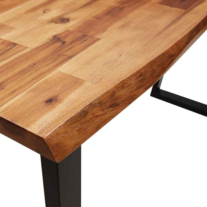 kosolbord med naturlig kant 140x40x80 cm massivt akacietræ
