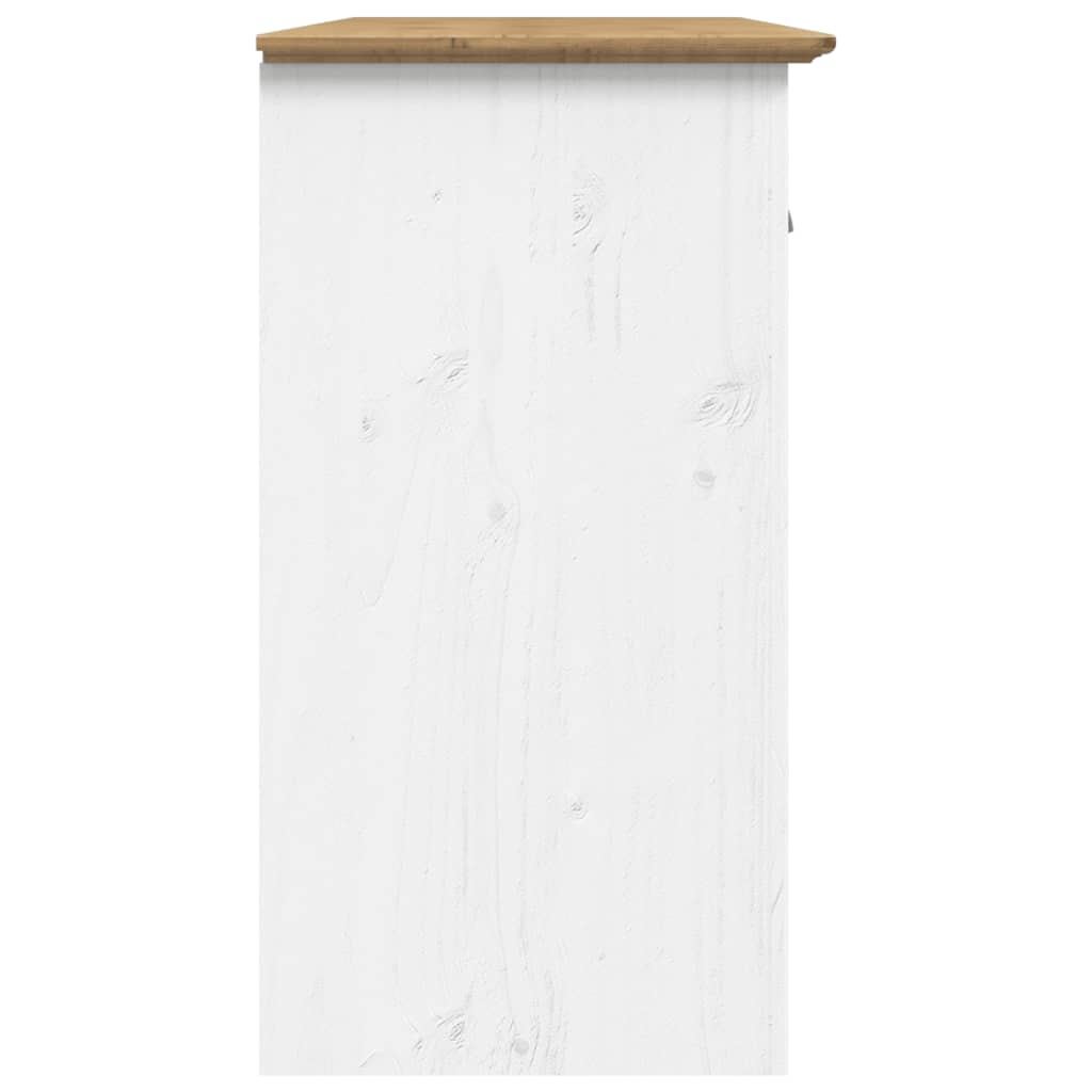skænk BODO 115,5x44x80 cm massivt fyrretræ hvid og brun