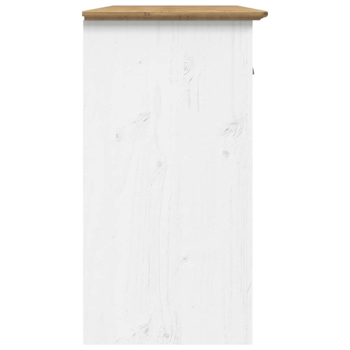 skænk BODO 115,5x44x80 cm massivt fyrretræ hvid og brun