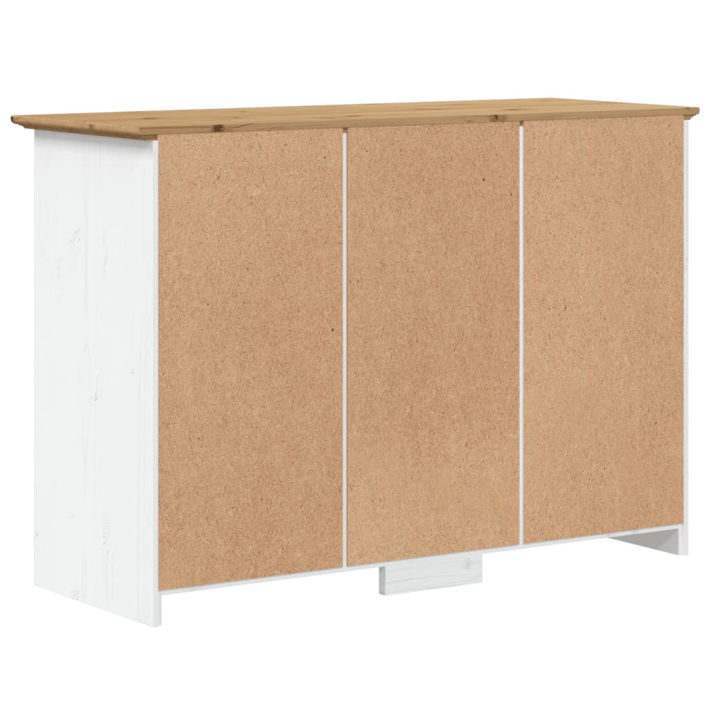 skænk BODO 115,5x44x80 cm massivt fyrretræ hvid og brun