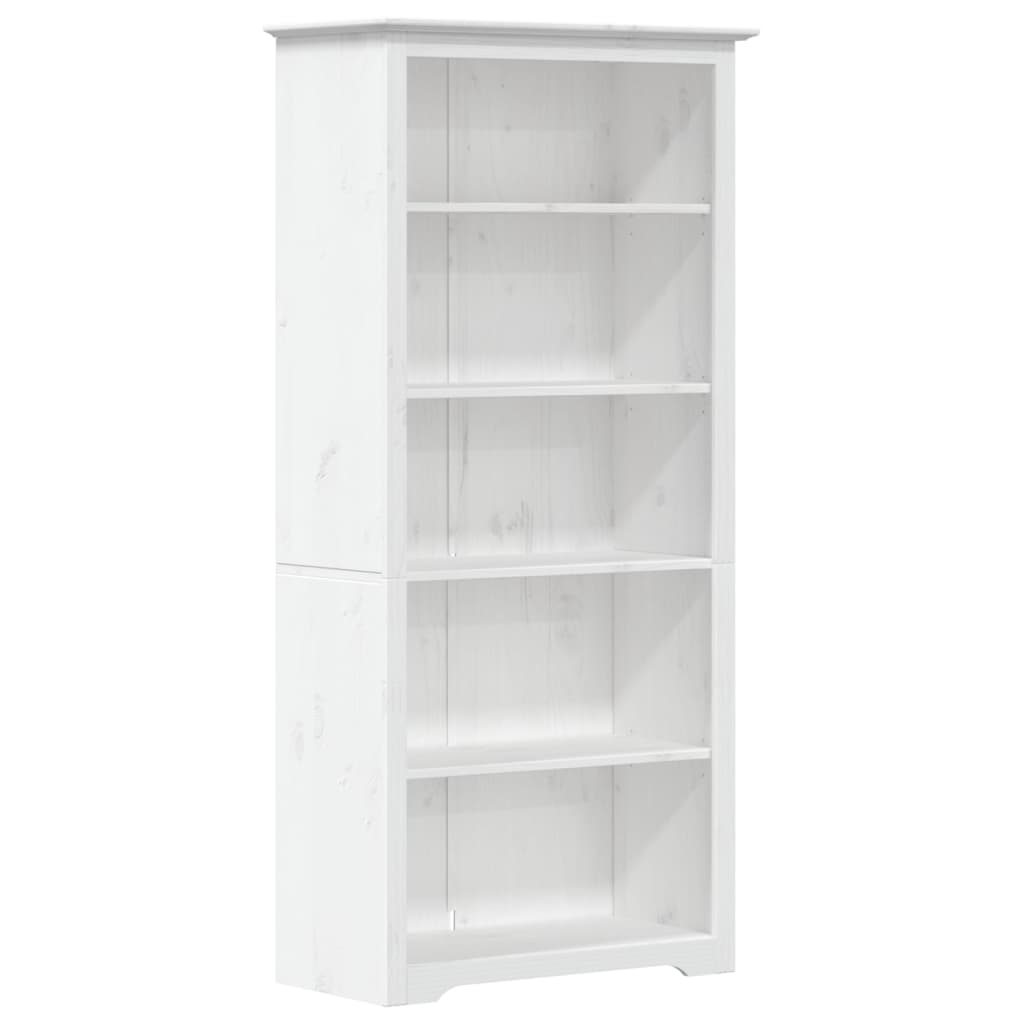 bogreol BODO 5 hylder 82x40x173 cm massivt fyrretræ hvid
