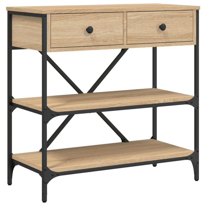 konsolbord 75x34,5x75 cm konstrueret træ sonoma-eg
