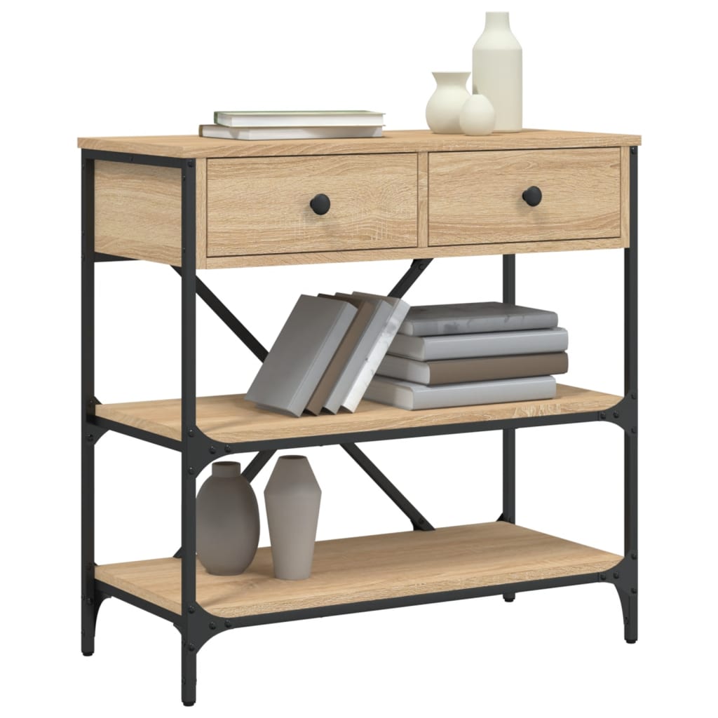 konsolbord 75x34,5x75 cm konstrueret træ sonoma-eg