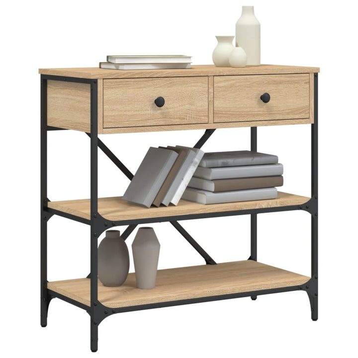 konsolbord 75x34,5x75 cm konstrueret træ sonoma-eg