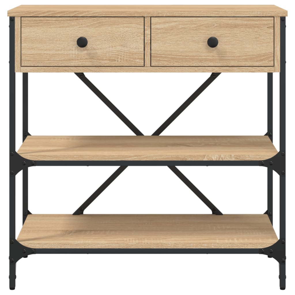 konsolbord 75x34,5x75 cm konstrueret træ sonoma-eg