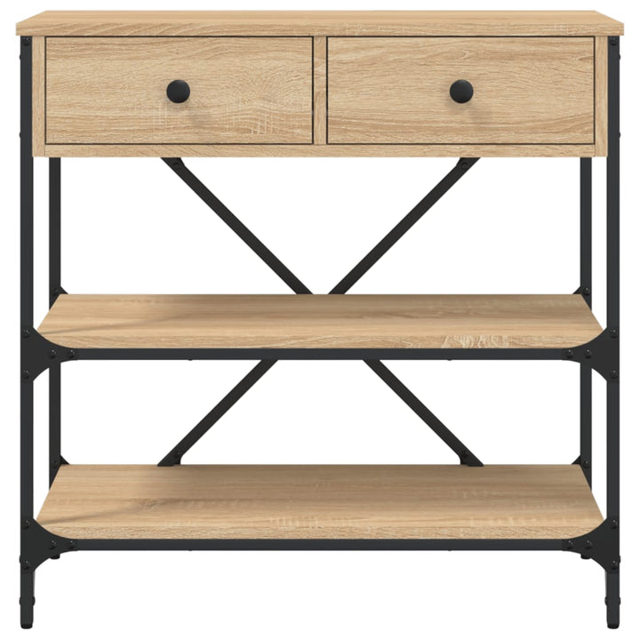 konsolbord 75x34,5x75 cm konstrueret træ sonoma-eg