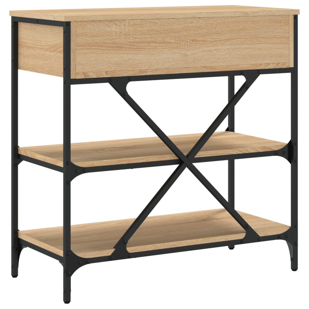 konsolbord 75x34,5x75 cm konstrueret træ sonoma-eg