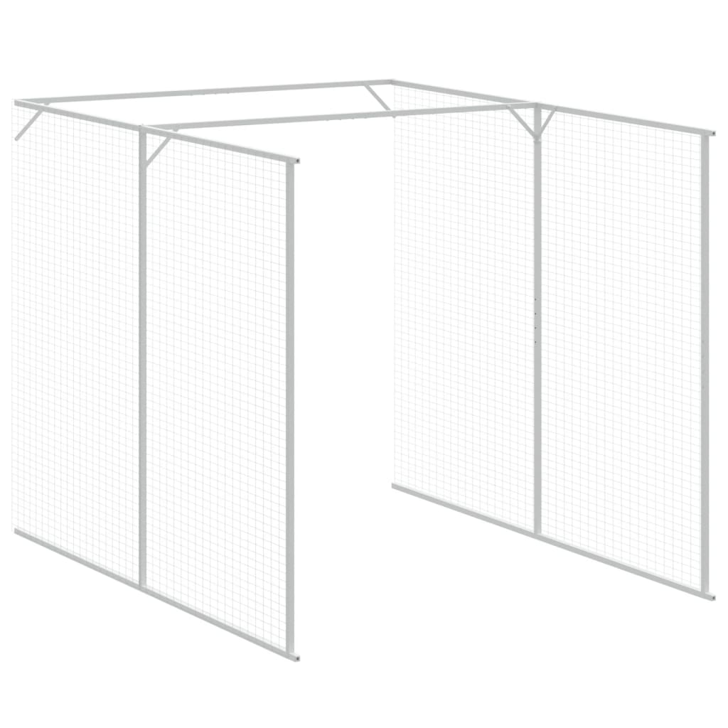 hundehus med løbegård 165x455x181 cm galvaniseret stål antracit