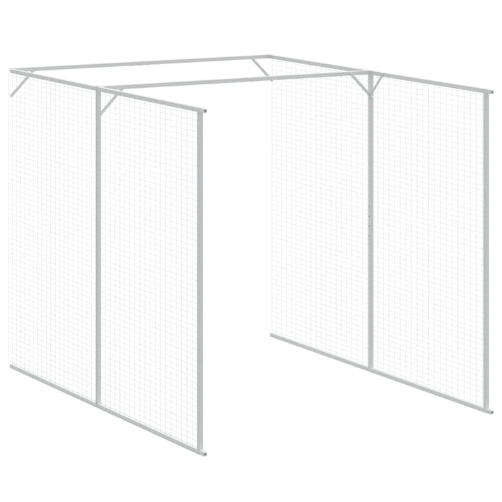 hundehus med løbegård 165x455x181 cm galvaniseret stål antracit